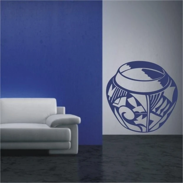 Ethnic-style Indian sticker 1519, perfect for modern interiors with blue accents.