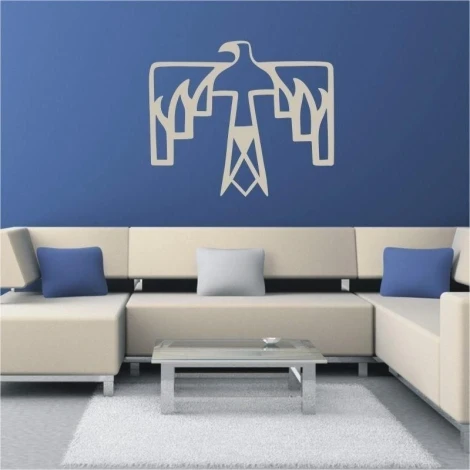 Stylish Indian sticker 1523 in a modern living room, adding character with its minimalist design.