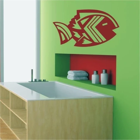 Indian painting template 1507 in an energetic green bathroom adds a unique character.