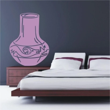 Indian painting template 1521 in a modern bedroom, adding character with a stylish pink design.