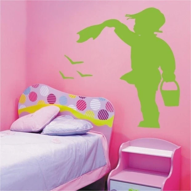 Boy sticker 1586 in a cheerful pastel children\'s room, adds color and charm to the space.