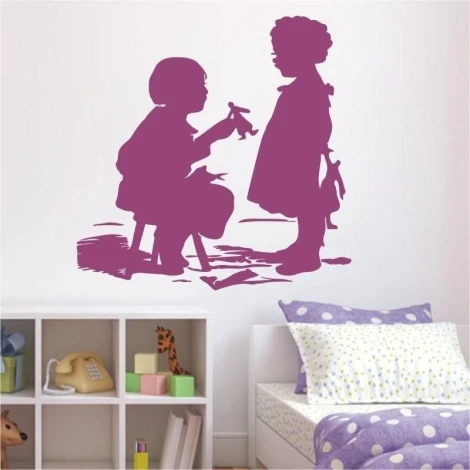 Charming children\'s painting template 1584 in pastel purple, perfect for a cozy room.