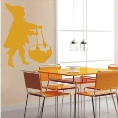 Charming girl’s painting template in a sunny shade, perfect for brightening up a modern kitchen.