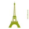 Elegant Eiffel Tower graphic in vibrant green, perfect for a modern interior style.
