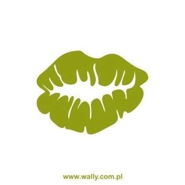 Stylish mouth painting template 1652 in vibrant green, perfect for modern interiors.