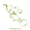 Elegant floral painting template in shades of green, perfect for modern interior decor.