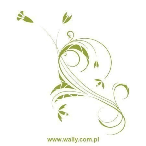 Delicate floral painting template in shades of green, perfect for decorating a modern interior.