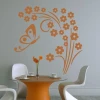 In a delicate, modern interior, the floral butterfly painting stencil 1316 adds lightness and freshness.