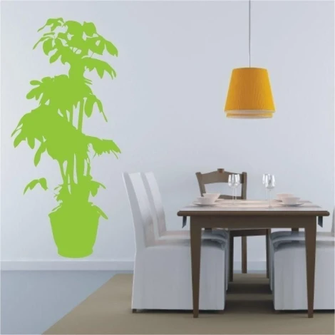 Stylish plant sticker in vibrant green, perfect for a modern dining room, adding a touch of nature.