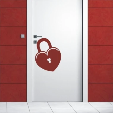 Charming heart sticker 1649, perfect for modern interiors, adding character to minimalist doors.