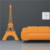 Eiffel Tower sticker in vibrant orange, perfect for modern interiors, adds a stylish touch.