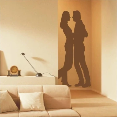 A loving couple in subtle brown tones, perfectly complementing a modern living room.