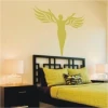 Stylish angel woman painting template in a soft green hue, perfect for a modern bedroom.