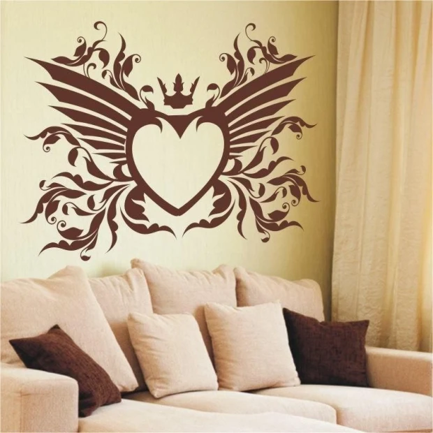 Elegant heart-shaped painting template 1656, perfect for a stylish living room, adding character and coziness.