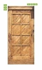 Vintage Gdańsk wallpaper mimicking wooden doors, perfect for rustic interiors.