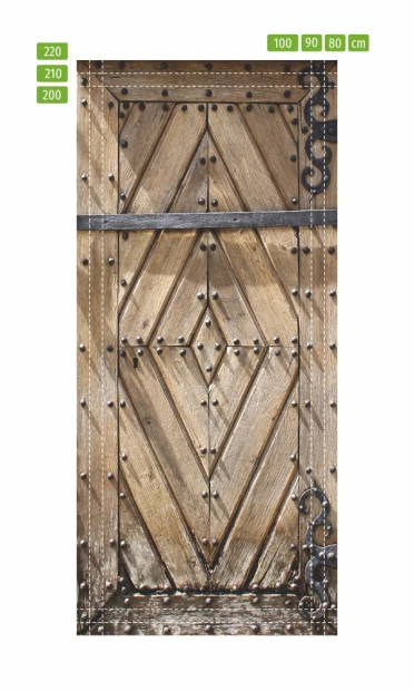 Authentic wallpaper featuring decorative rustic wooden doors, perfect for enhancing your space.