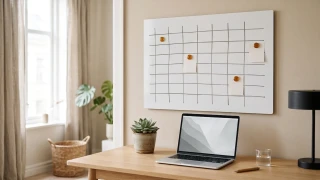 How does a magnetic whiteboard over a desk improve the working experience?