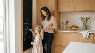 Blackboard in the kitchen - inspiration for using a practical decoration