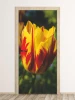 Wallpaper For Door Red Yellow Tulip P24