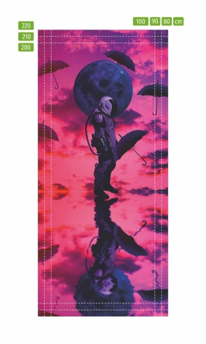 Cosmonaut Door Wallpaper With Fp 6205 Umbrellas