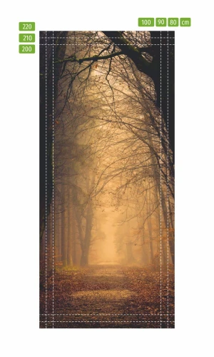 Wallpaper For Forest Road Doors In Fog Fp 4387