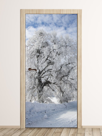 Snow-Covered Wallpaper For Door Tree Fp 6145