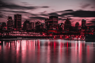 Wallpaper The Red Wall Glow Over The City Fp 4708