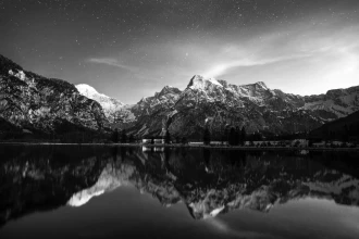 Wallpaper Starry Night In The Mountains Fp 4457