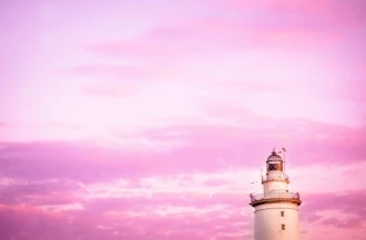 Lighthouse Wallpaper With Pink Sky As A Background Fp 5254