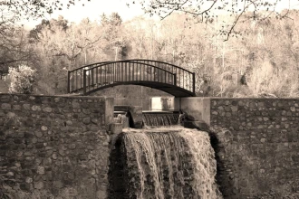 Wallpaper Bridge Over Waterfall Fp 4746