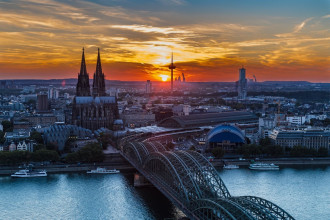Wallpaper Sunset In Cologne Fp 3813