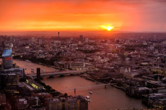 Wallpaper London Sunset Panorama Fp 4626