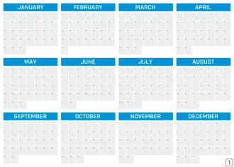 Dry Erase Year Calendar English Version 460