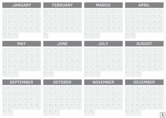 Dry Erase Year Calendar English Version 460