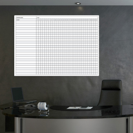 Magnetic whiteboard gantt diagram 074 division into days of  month