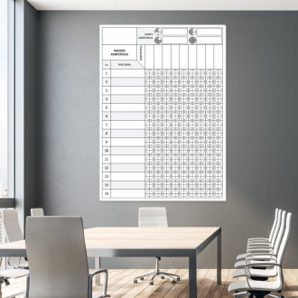 Magnetic whiteboard competence matrix 078