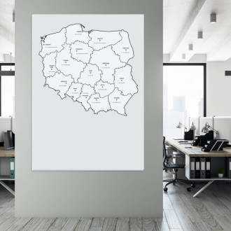 Magnetic whiteboard map of poland with division into voivodships 238