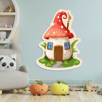 Magnetic dry erase board in the shape of Toadstool house