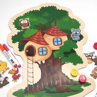 Magnetic Dry-Erase Board In The Shape Of A Tree House