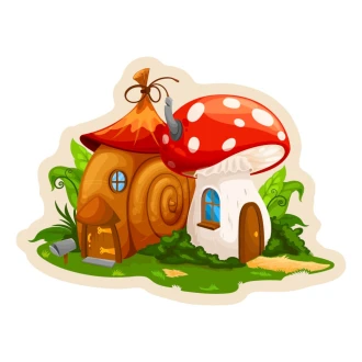 Magnetic Dry-Erase Board In The Shape Of Cottages Snail Toadstool