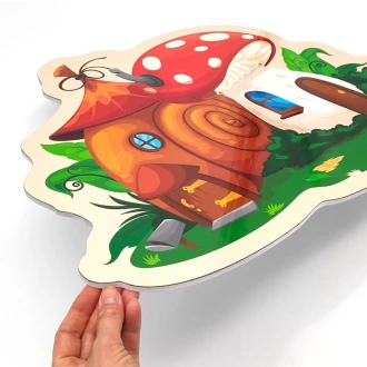Magnetic Dry-Erase Board In The Shape Of Cottages Snail Toadstool
