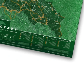 Scratch Map Of Bieszczady Mountains