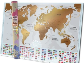 Premium scratch map World + Flags