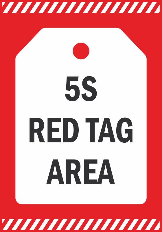 5S Red Tag Station, Red Tags