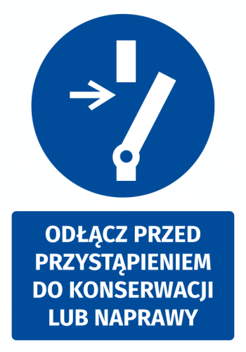 Mandatory Safety Sign Information Sticker Unplug Before Performing Maintenance Or Repair