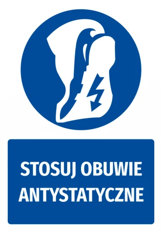 Mandatory Safety Sign Information Sticker Wear Antistatic Shoes