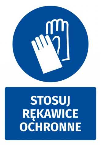 Mandatory Safety Sign Information Sticker Wear Protective Gloves