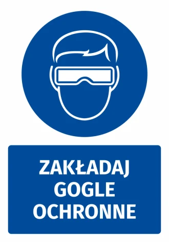 Mandatory Safety Sign Information Sticker Wear Protective Goggles