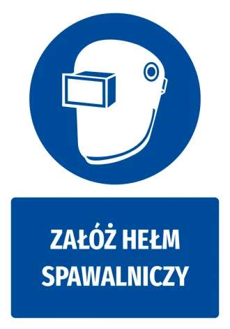 Mandatory Safety Sign Information Sticker Put On A Welding Helmet
