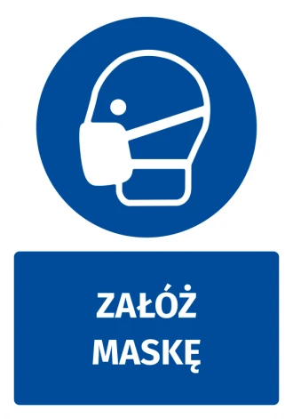 Mandatory Safety Sign Information Sticker Put On The Mask